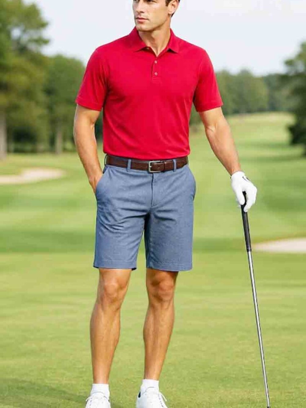 Ben Hogan Men's Blue Heather Performance Stretch Golf Shorts Men's Size 38
